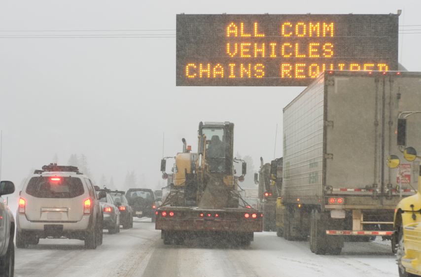 Chains Required Sign