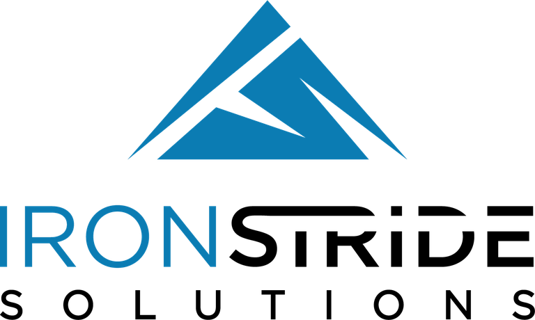 IronStride Solutions logo Design logo for IronStride Solutions with the letters "I" and "S" stylized as a mountain above the name
