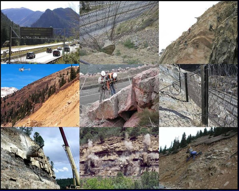Collection of rockfall related photos.