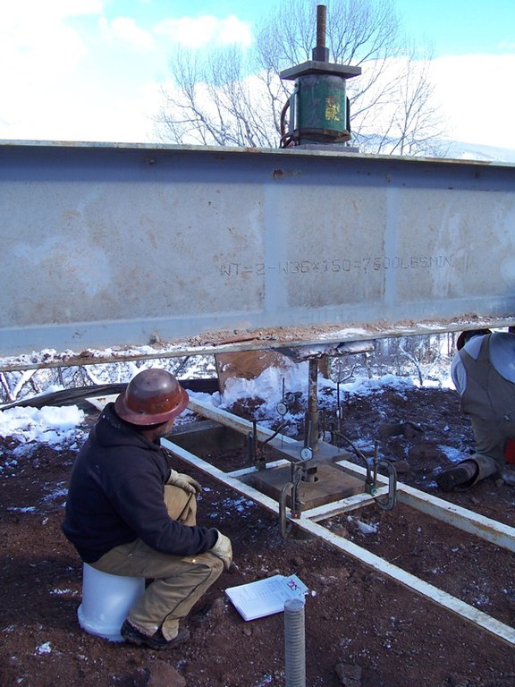 Load test on Maroon Creek bridge foundation, SH-82.