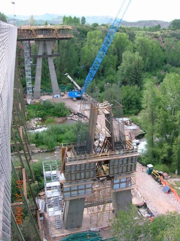 Foundations for the Maroon Creek Bridge on CO 82