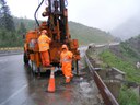 Drilling for a slide on I-70 while snowing... in June. thumbnail image