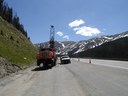 Drilling for a landslide exploration along I-70. thumbnail image