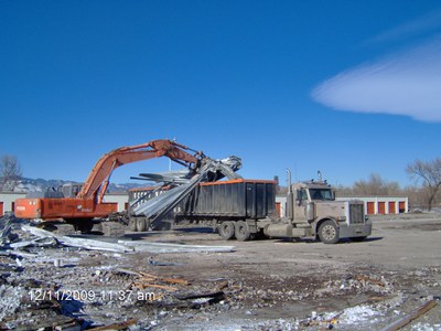 Photo of demolition at 44th Ave and I-70 interchange