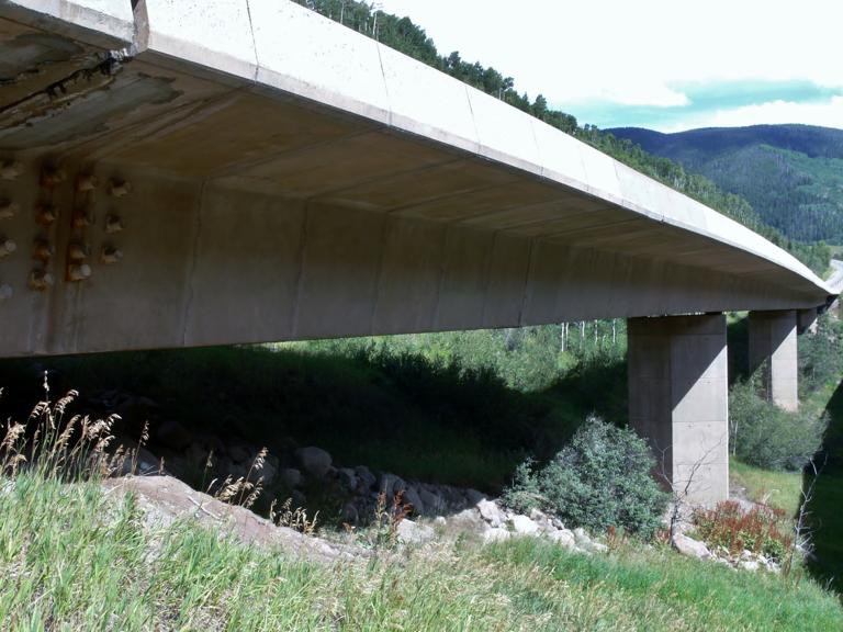 Bridge F-11-AX carries west bound I-70 on Vail Pass