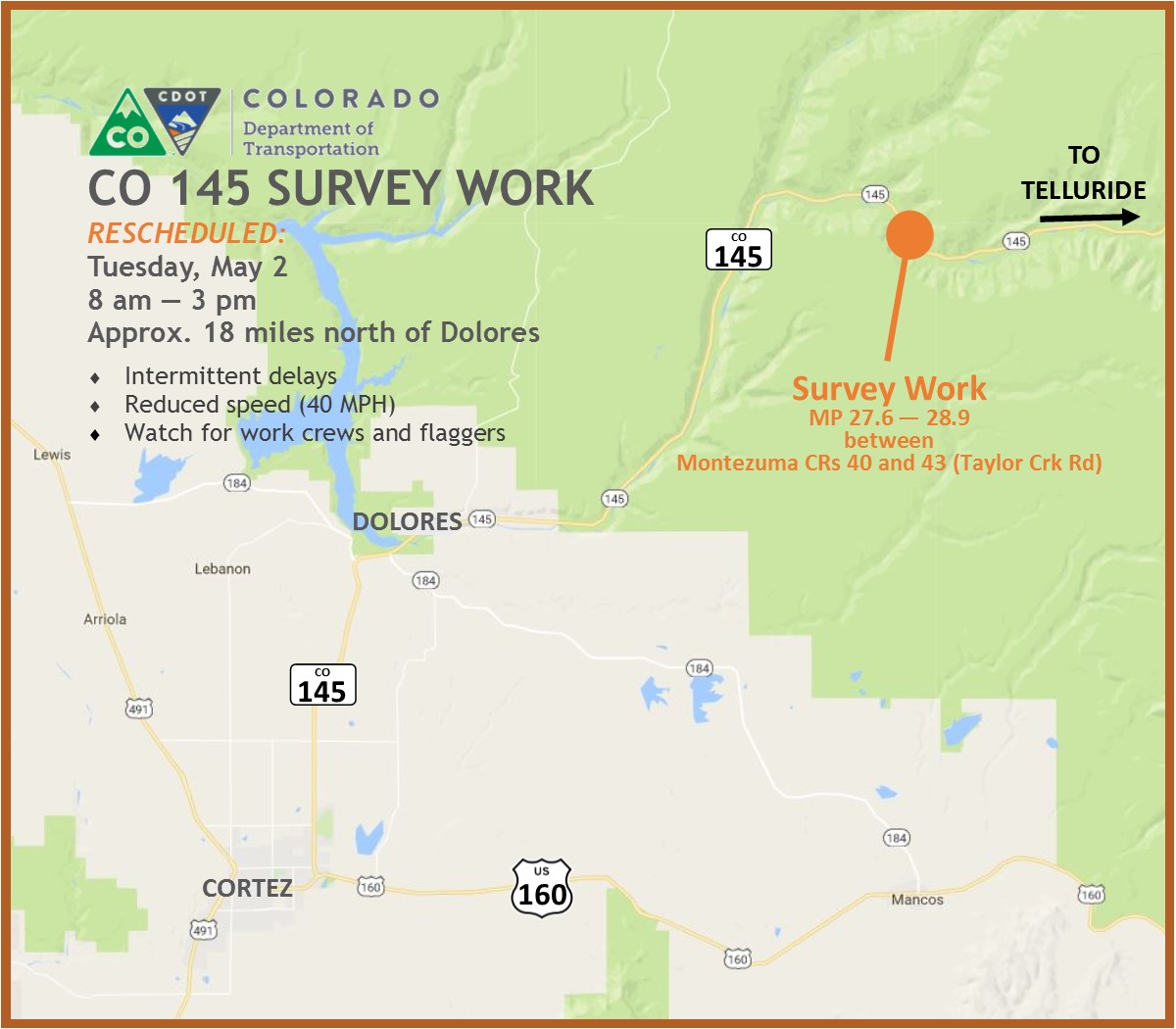 CO 145 Dolores Survey Rescheduled detail image