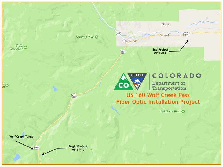US 160 Wolf Creek Pass Fiber Optic Installation detail image