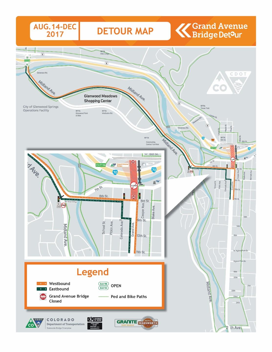 Glenwood Springs Detour Map