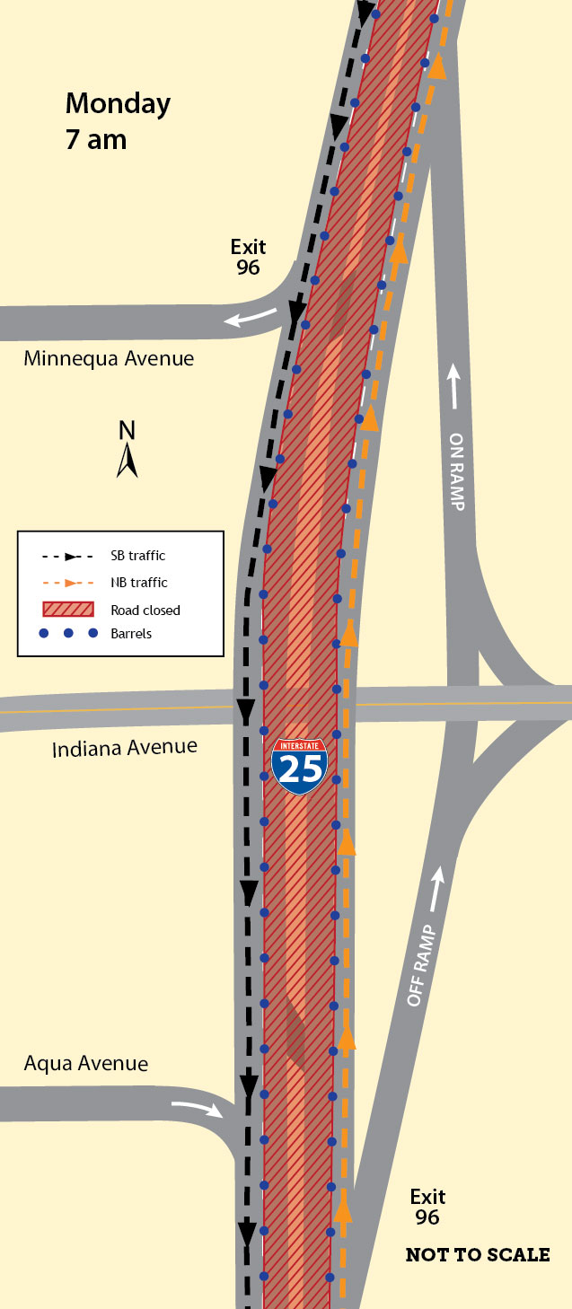 Lane closure map Indiana Avenue July 30-31