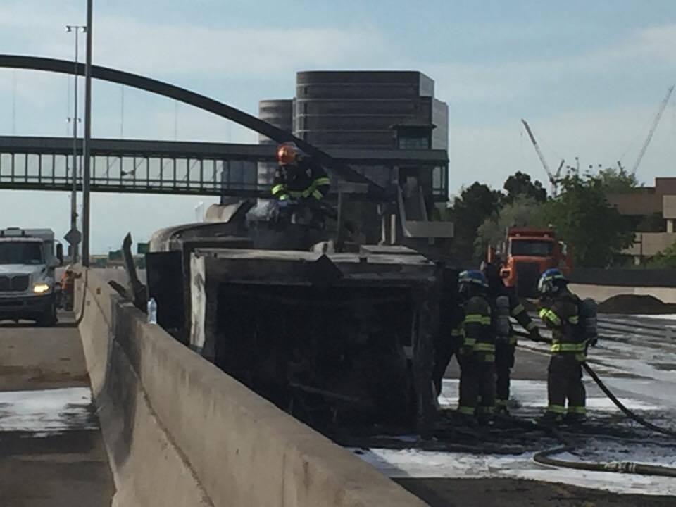 I-25 scene of tanker fire