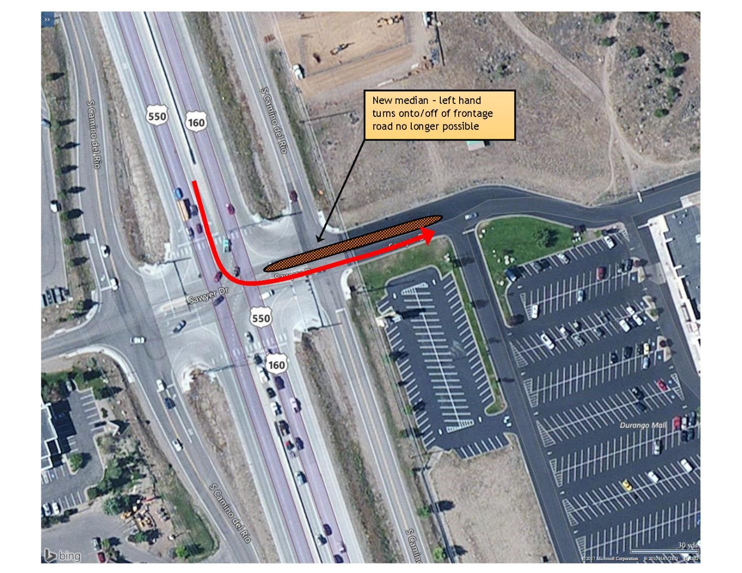 US 160 and Sawyer Drive May 2017 Map 2 detail image