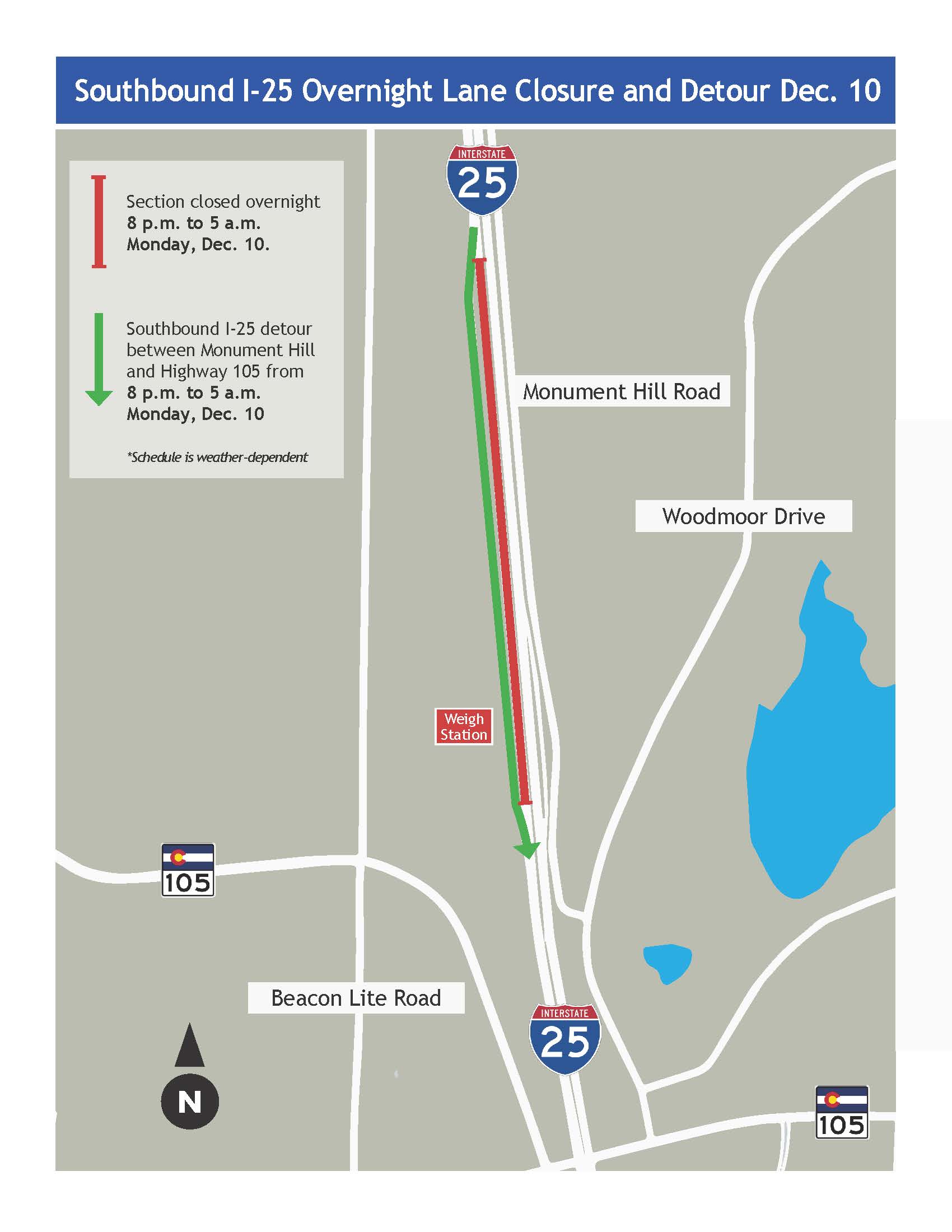 Weigh Station Map I-25 South Gap detail image