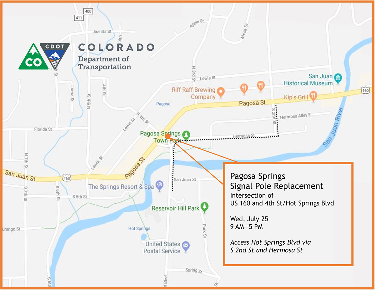 Pagosa Springs Signal Replacement Map