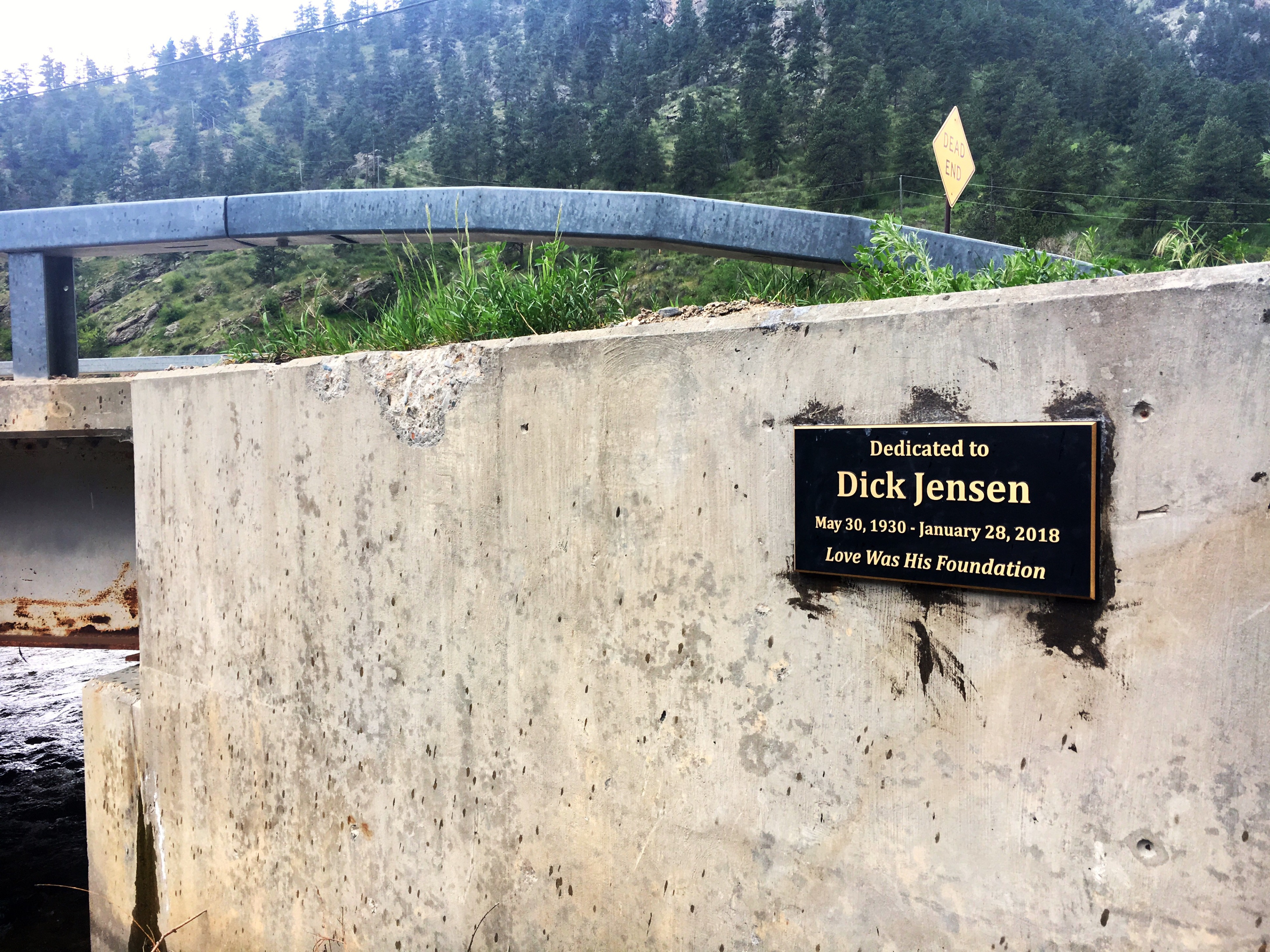 US 34 Bridge in Drake with plaque detail image