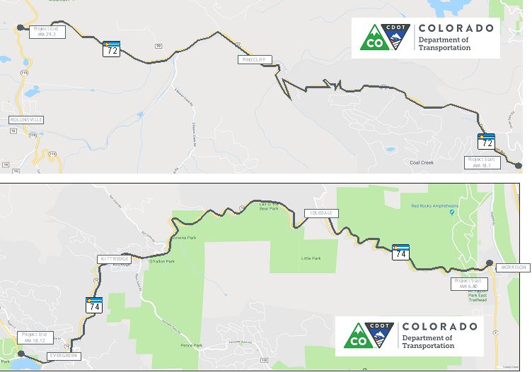 CO 72 74 Sign Replacement Project Map