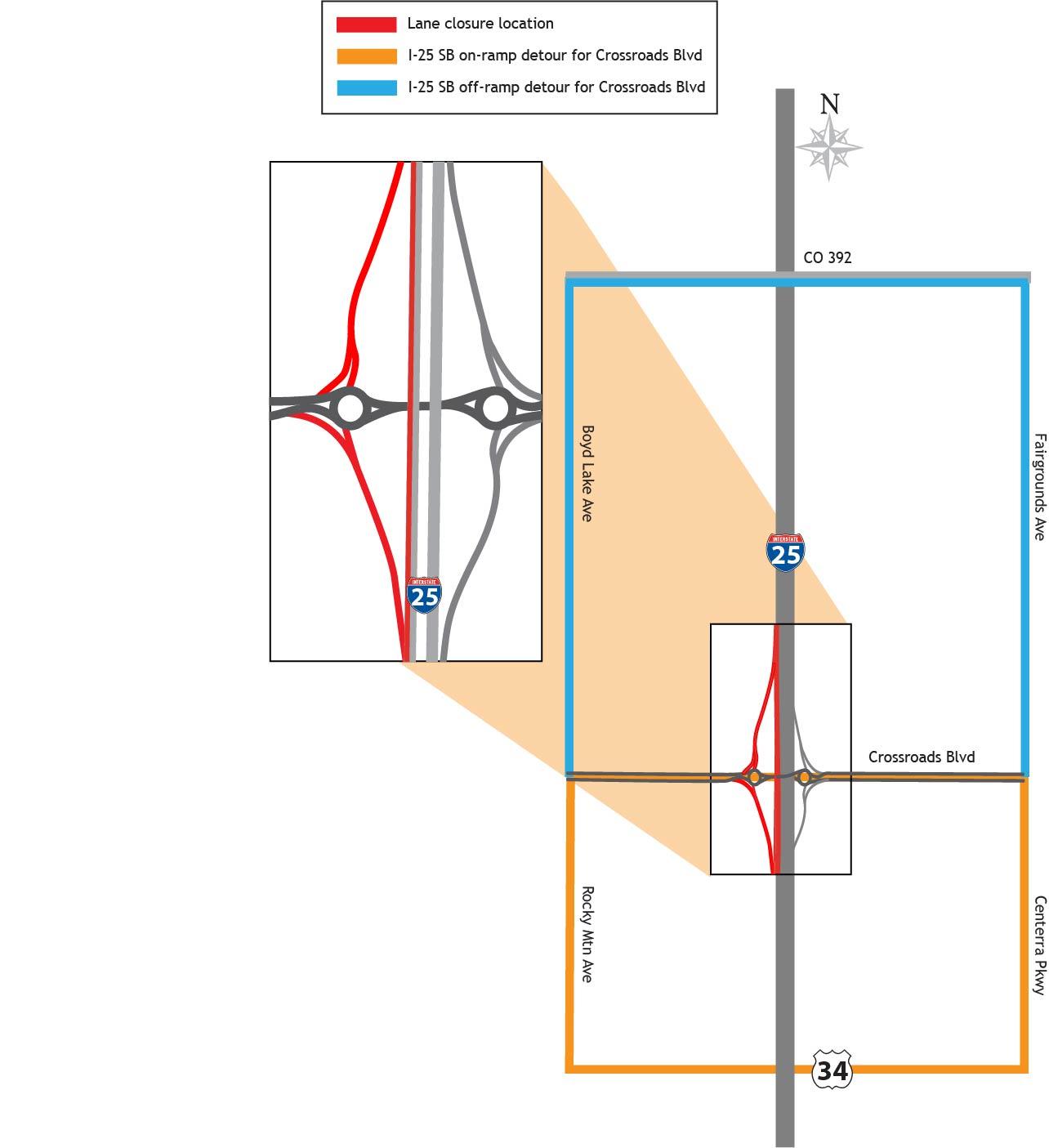 Southbound I-25 at Crossroads detail image