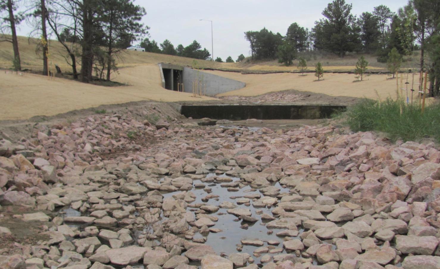 Monument Creek Branch under I-25 Work Complete