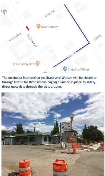 Walsenburg Grand Street Closure Map