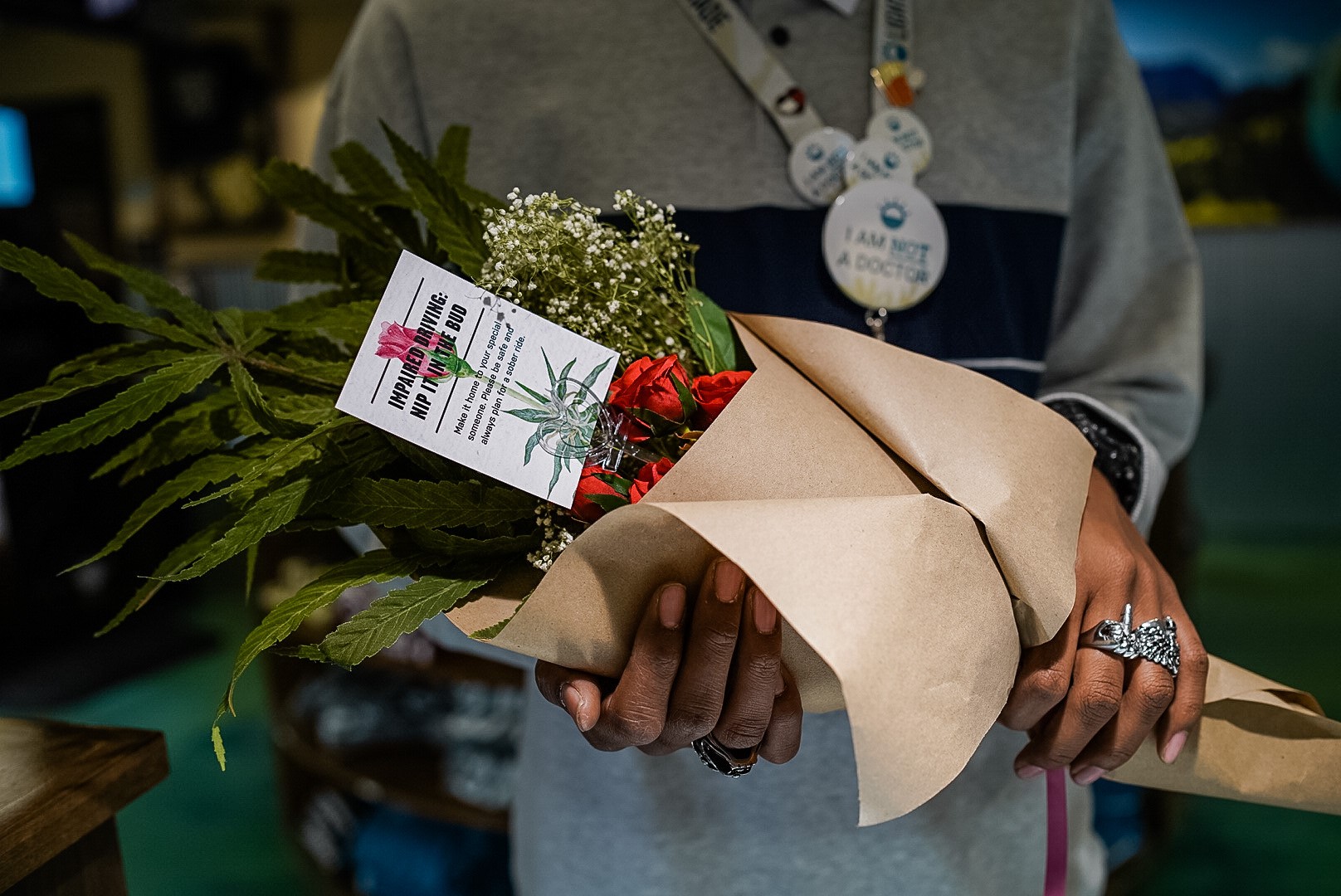 Vday flowers marijuana.jpg detail image