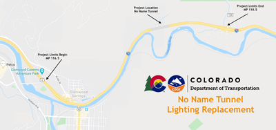 No Name Tunnel Lighting Replacement project location map