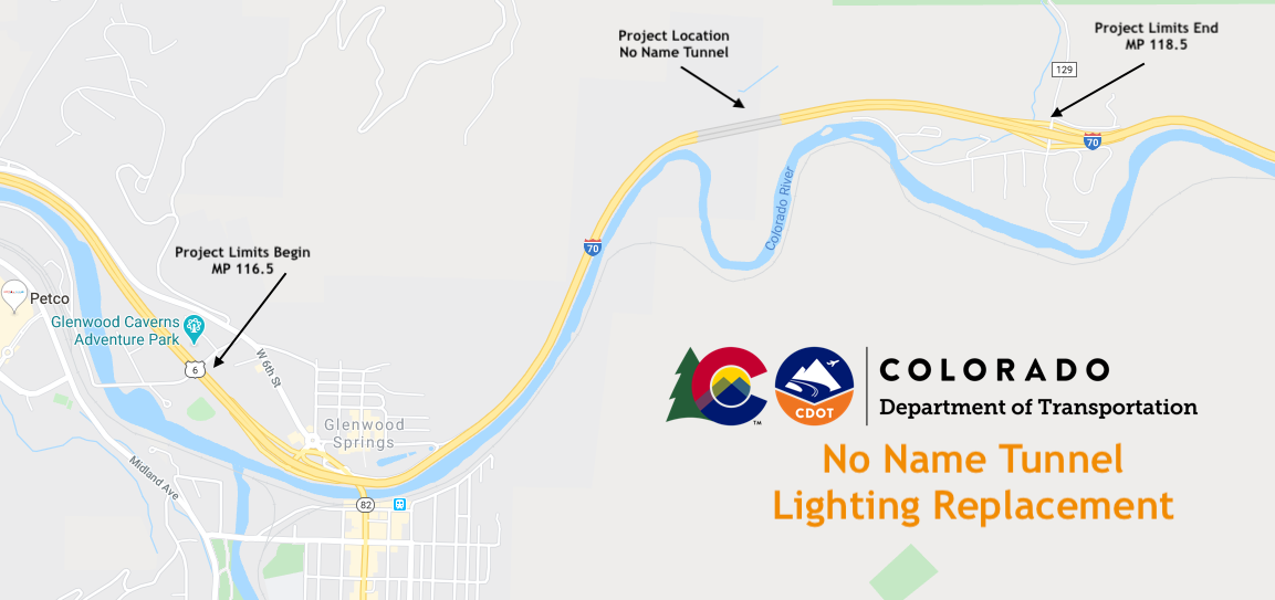 No Name Tunnel Lighting Replacement project location map detail image