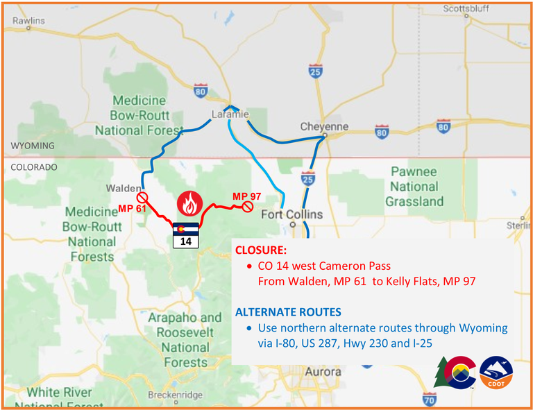 CO 14 Cameron Fire Map