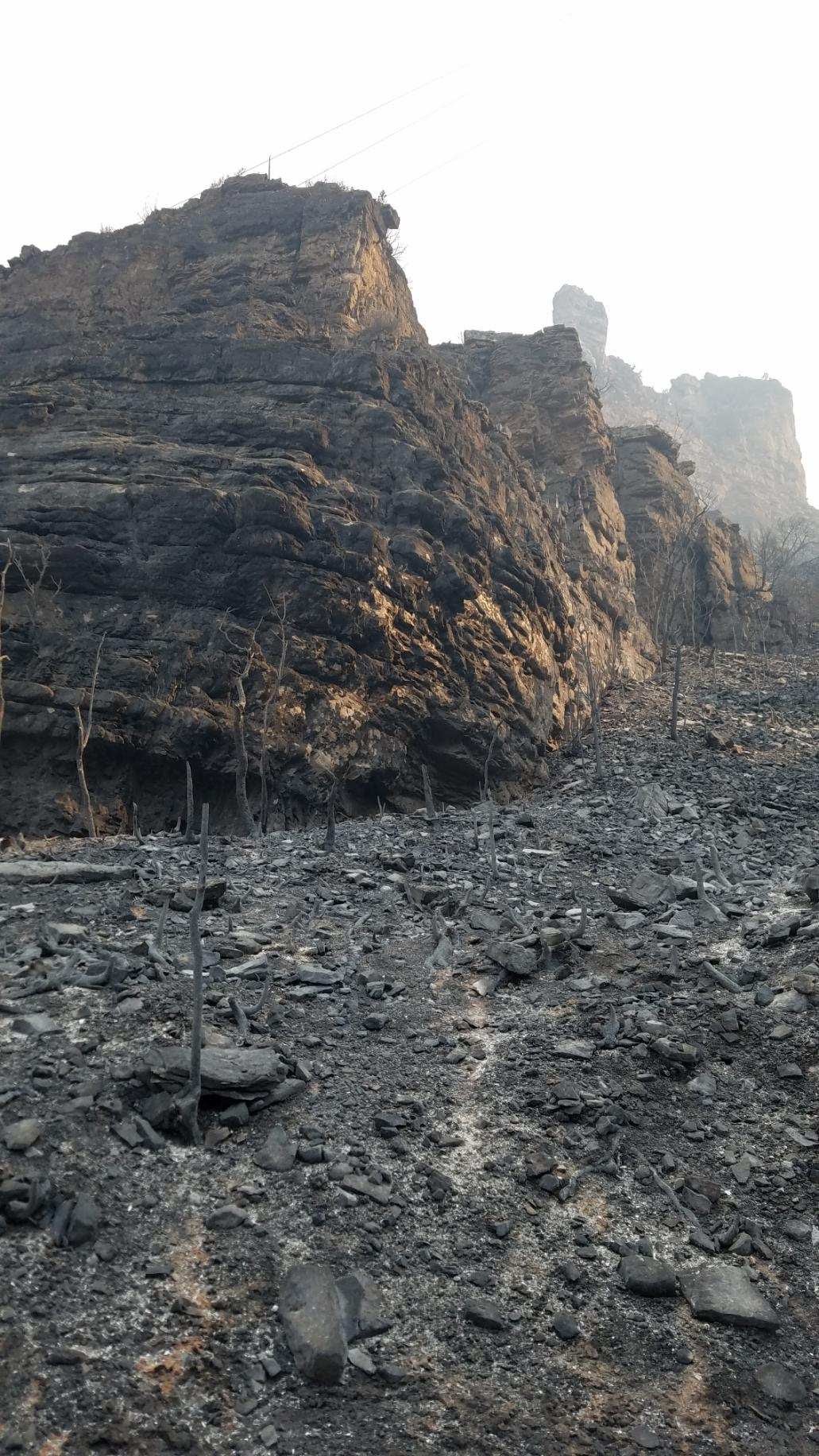 Grizzly Creek Fire rock wall in Glenwood Canyon detail image