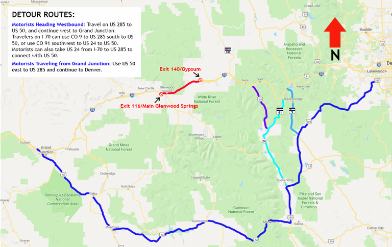 Detour I-70 Southern Route August 11