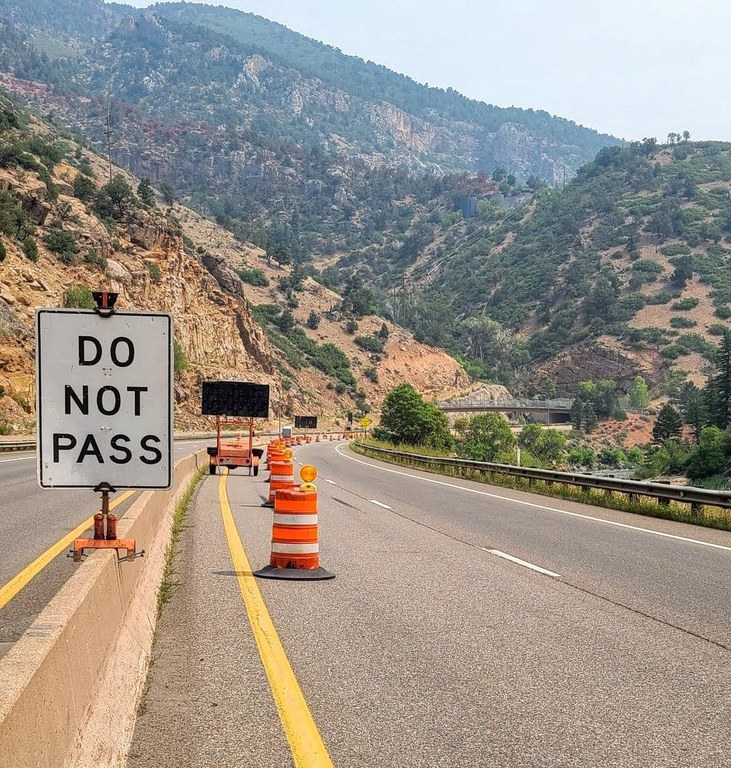 I-70 Do not Pass Sign