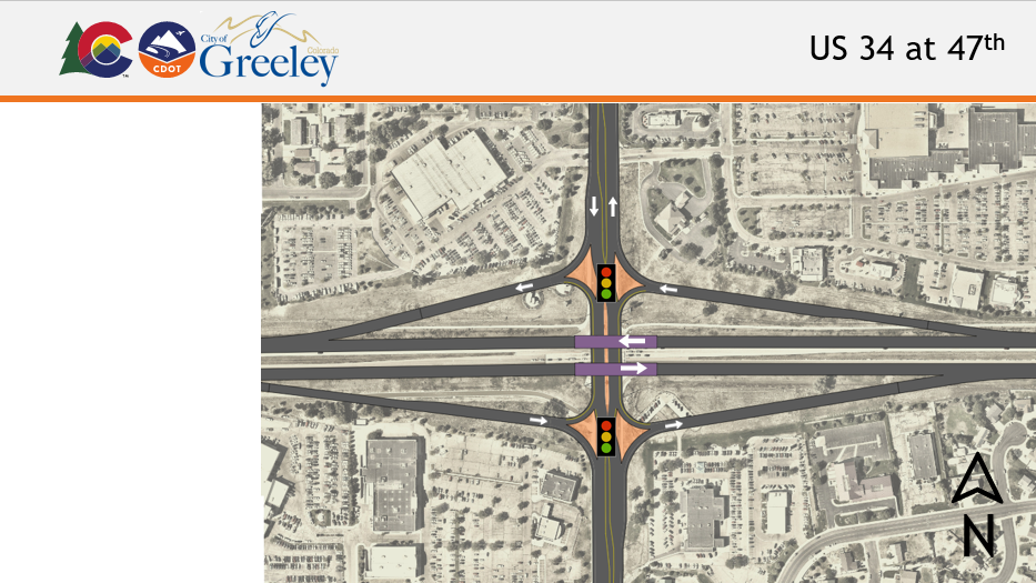 US 34 at 47th in Greeley project map and signal installation detail image