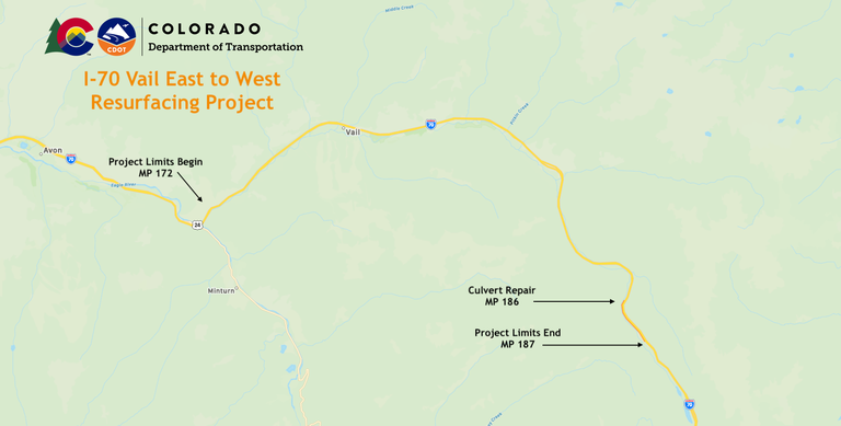 Vail Pass Work Zone Map