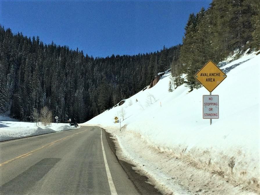 Roadway near an avalanche area detail image