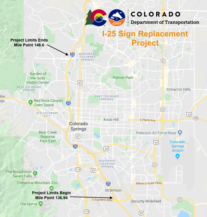 I-25 Sign Replacement Project in North Colorado Springs
