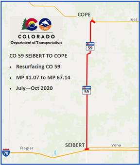 CO 52 Seibert to Cope project area map detail image