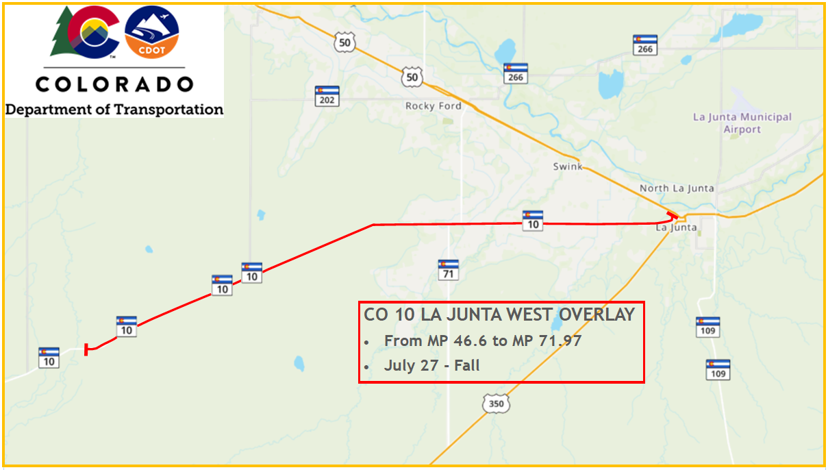 CO 10 La Junta West Overlay project area map detail image
