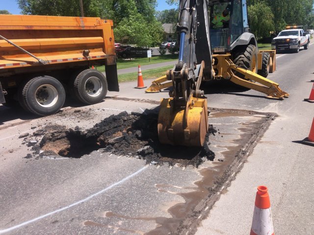 Carbondale sink hole roadwork detail image