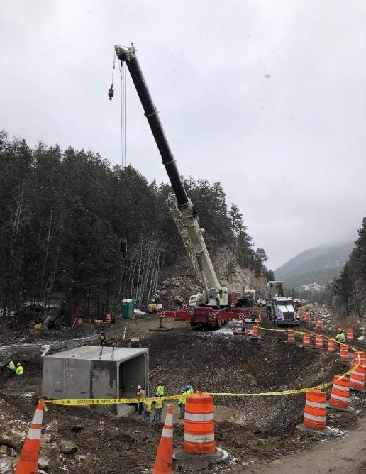 US 36 crews installing drainage detail image