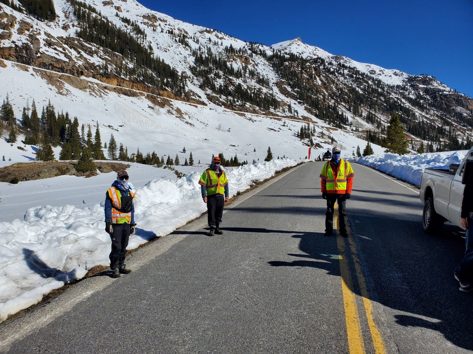 Crews during avalanche mitigation in Independence Pass detail image
