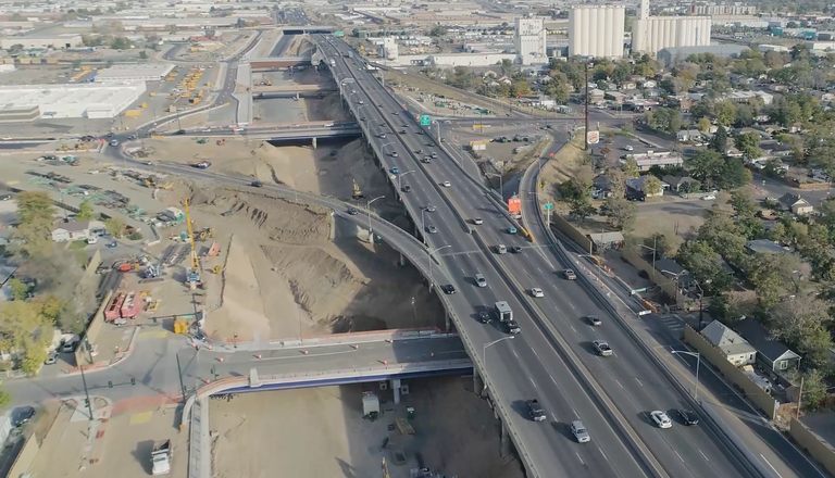 I-70 at Steele looking east on Oct. 18, 2020