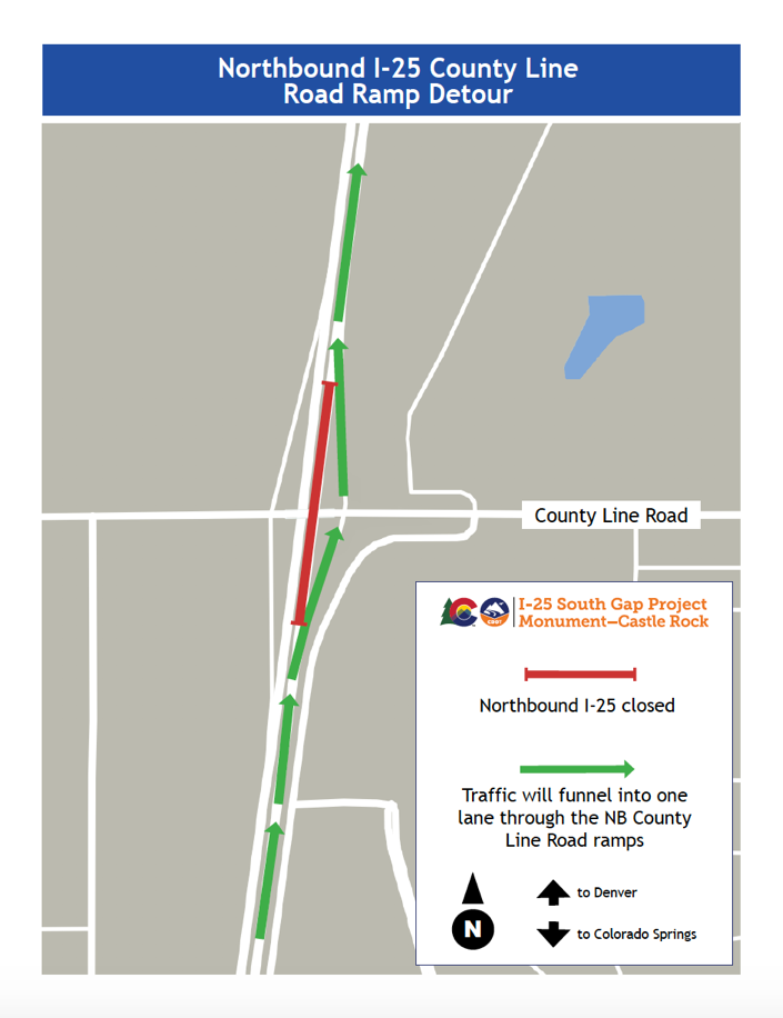 Northbound I-25 County Line Road Ramp Detour - I-25 South Gap Project detail image