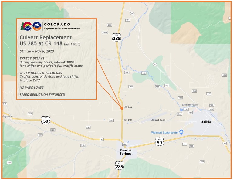 US 285 Culvert Replacement Map