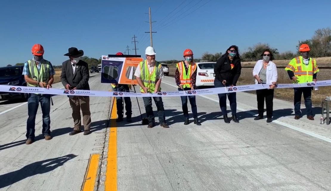 US 50 project ribbon cutting with Director Lew and officials detail image