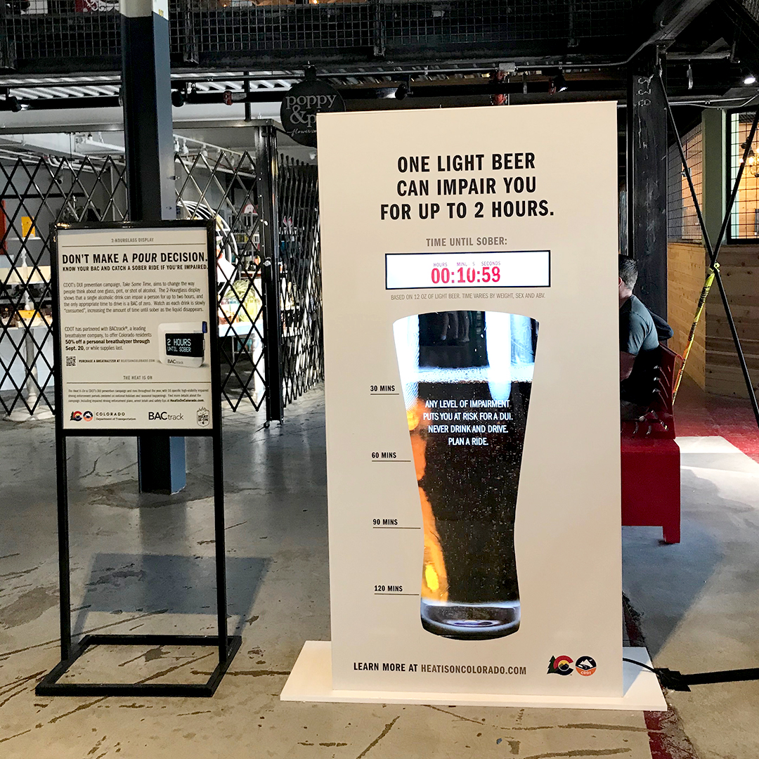 One Light Beer Can Impair You for Up to 2 Hours sign at the Stanley Marketplace in Denver detail image