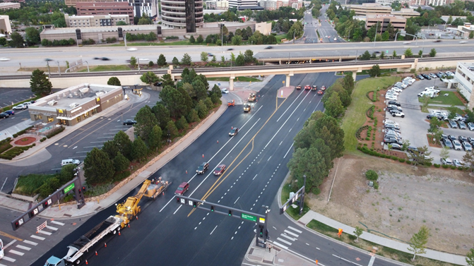 Paving along Belleview