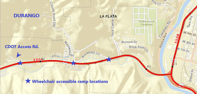 US 160 West of Durango Map