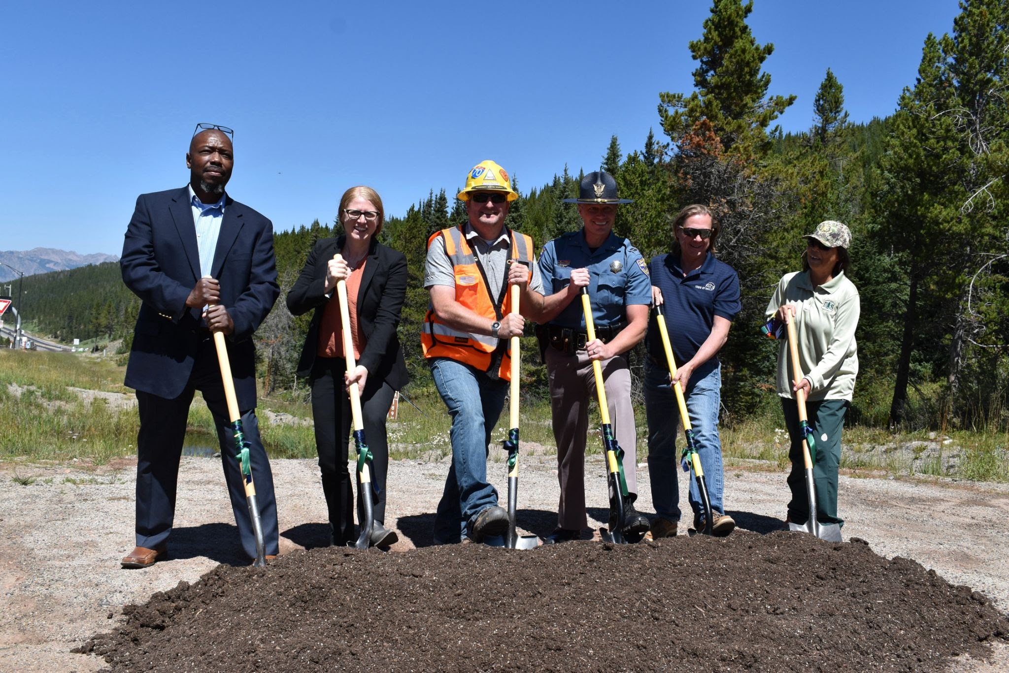 Executive Lew at the groundbreaking of the Vail Pass Auxiliary Lanes project detail image