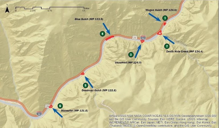 Glenwood Canyon Debris Piles