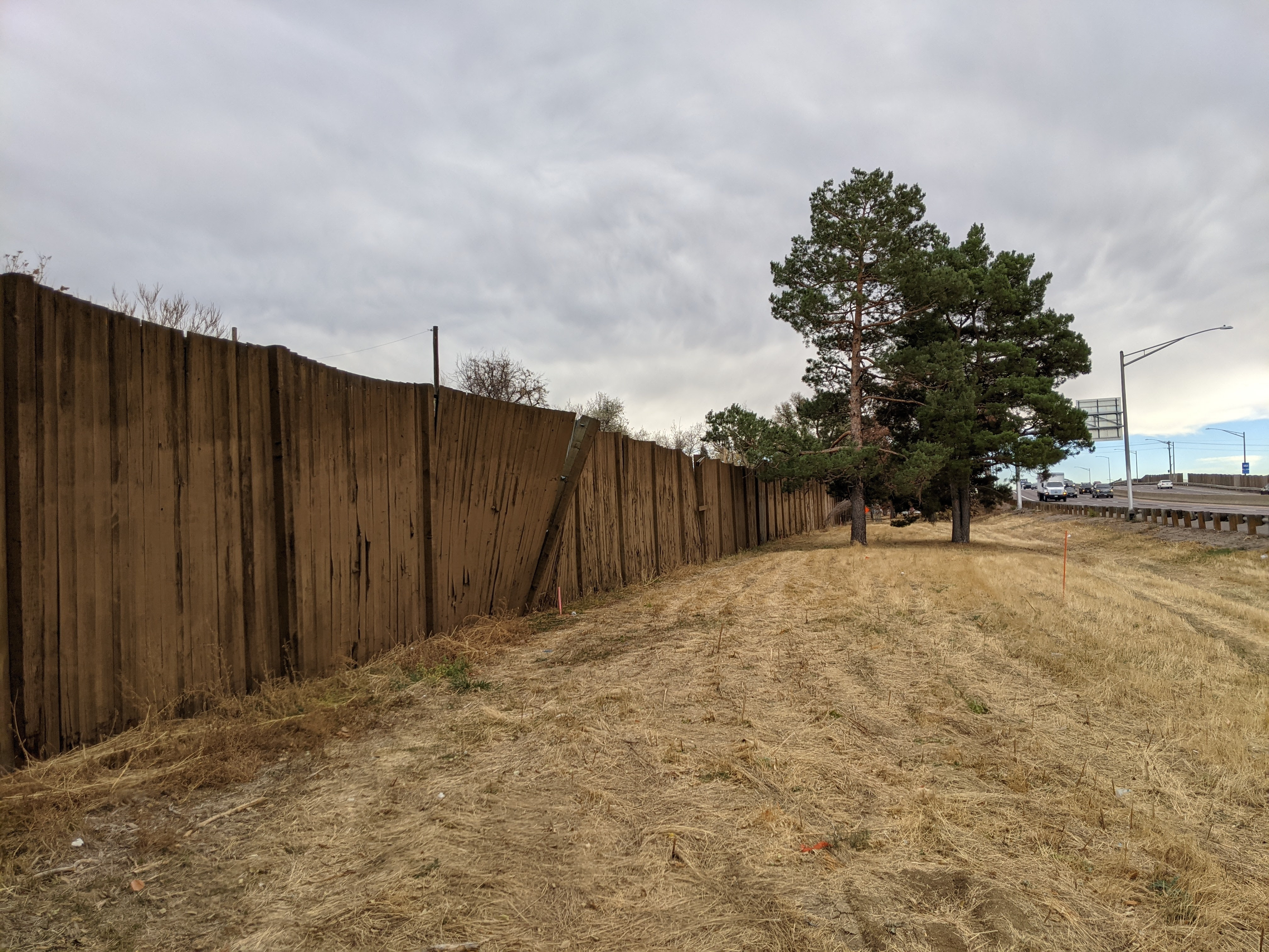 Noise wall along I-70 before detail image