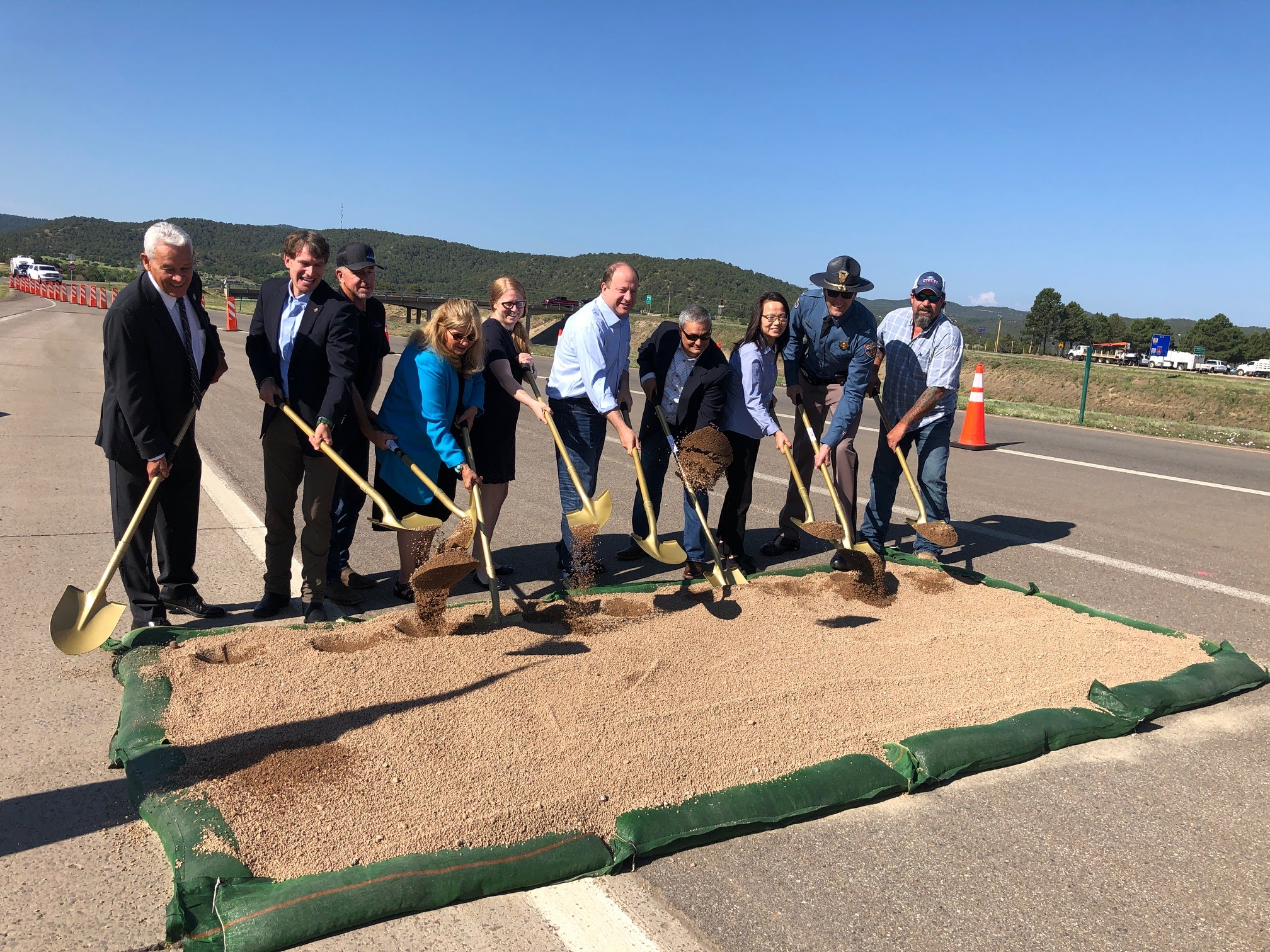 Elected officials at groundbreaking for the I-25/Exit 11 Interchange Improvement project detail image