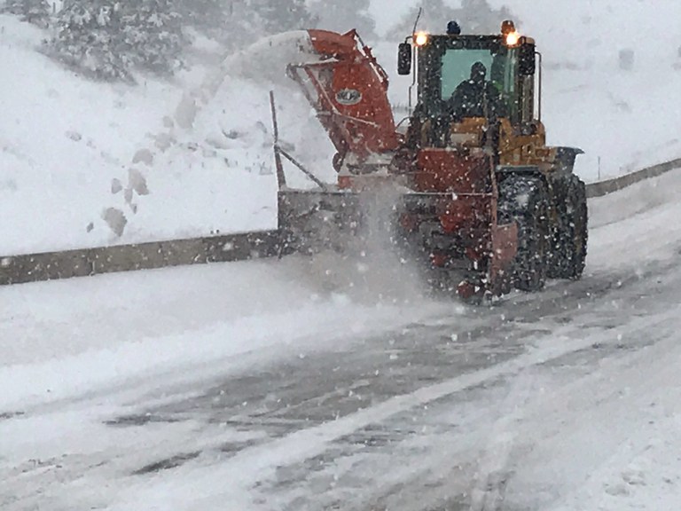 I-25 Monument Hill Snow Removal plow